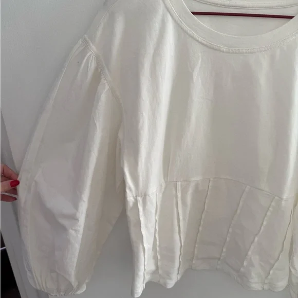Women's White corset balloon sleeve Long Sleeve Top size small - Picture 3 of 3